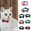 Cat Collar With Cute Bow Tie And Bell For Cats Adjustable Safety Plaid Collar Pet Supplies