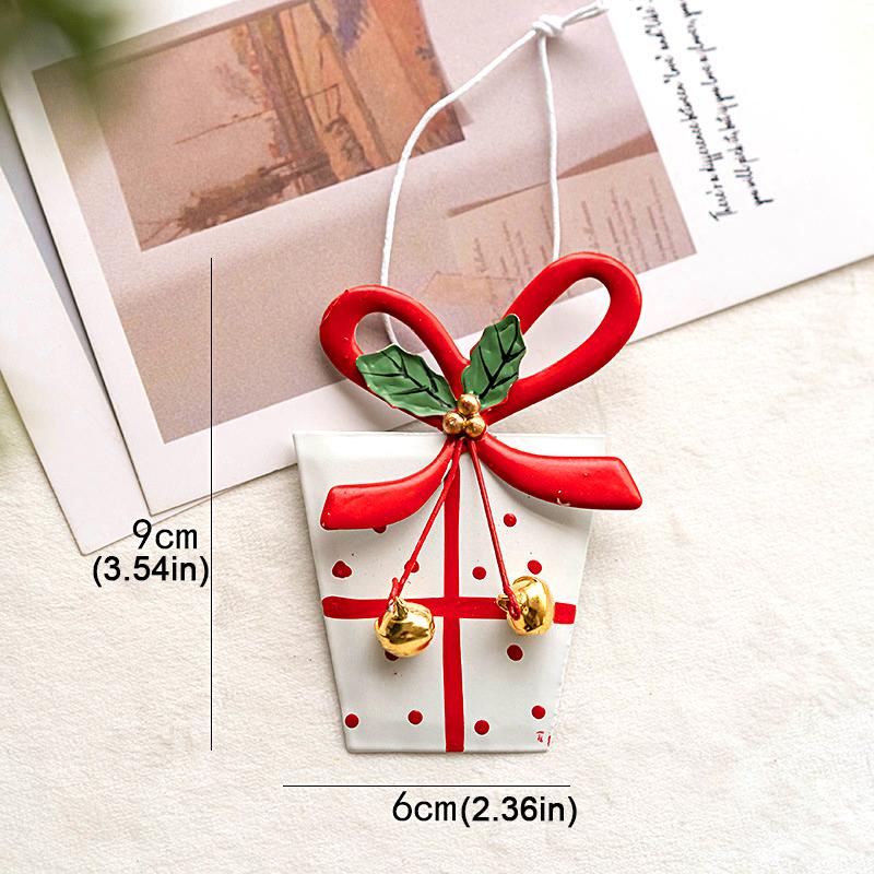 1pc Xmas Ornaments Iron Pendant Star Bell Box Gift Christmas Tree 2023 Hanging New Year