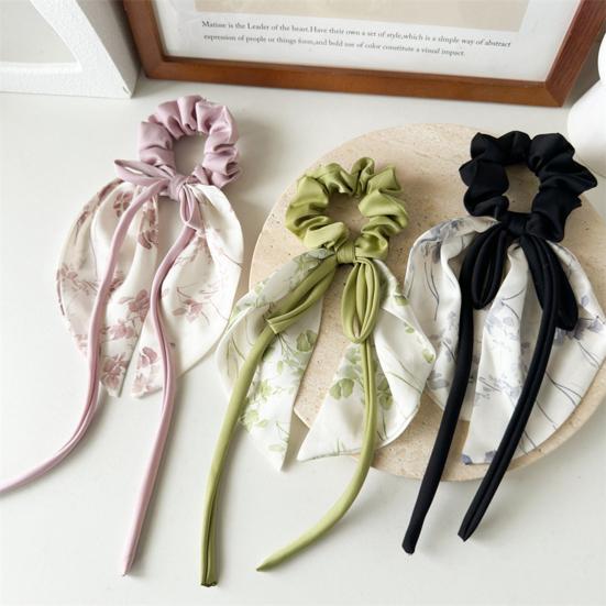 Атласные резинки для волос для женщин и девочек, держатель для хвоста, эластичная длинная лента, декор в виде банта, длинная вьющаяся тонкая повязка для волос, аксессуары для волос
