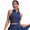 Новый облегающий спортивный жилет Naked, топ для йоги, бега, тенниса, фитнеса, спортивная рубашка-поло с воротником для женщин
