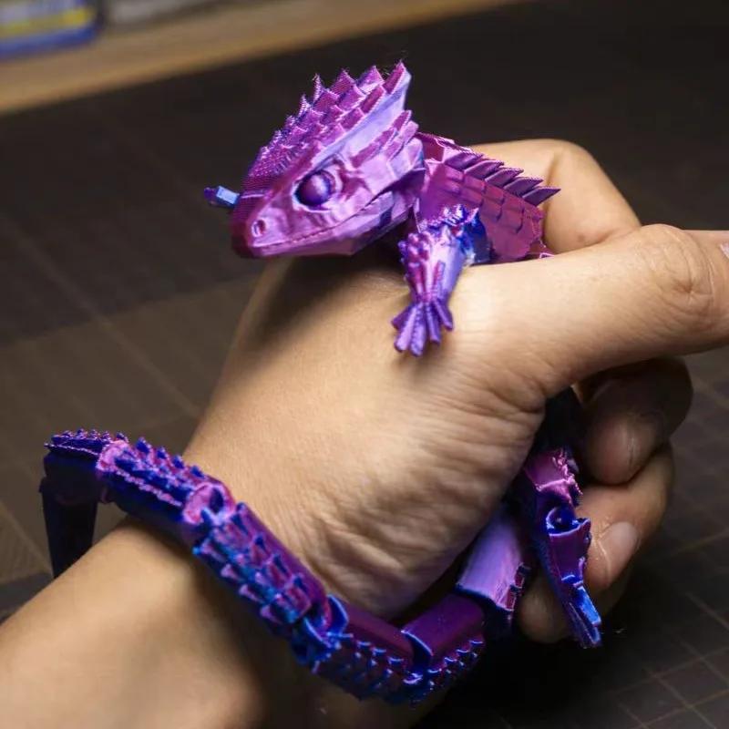 27 см 3D-печатная ящерица, шарнирные модели крокодилов, гибкие суставные фигурки животных-лацертид, дешевые материалы для 3D-печати, снятие стресса
