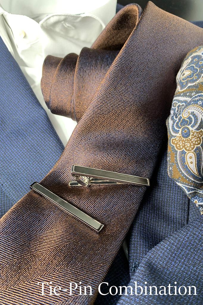 Vita Natur Tie Pin Stylish Brand of 2 Brass Pieces To Match Any Great As a Gift for Birthdays or Business Mourning Formal Ceremonial Entrance Parties