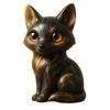 Big-Eyed Fox Figurine Hand-Carved Healing Fox Statue Lucky Animal Sculpture Home Office Desktop Decoration Ornament