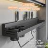 Kitchen Organizer Shelf Wall Mounted Spice Rack Seasoning Holder Dishcloth Towel Rack Knife Spoon Fork Shovel Storage Shelves