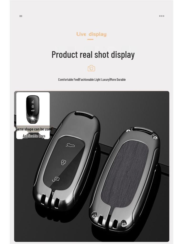 Чехол для ключа L9/L8/L7MAX: Премиальный металлический корпус, защита на одну пряжку для мужских ключей от машины