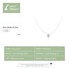 Bamoer Real 925 Sterling Silver Simple Shine Zircon Necklace for Women Jewelry Gift
