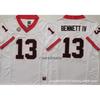 Mens NCAA College Football Jersey Cotton Blend Embroidered Bulldogs Team Uniform Running Fitness Sports