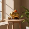 Pig Savings Bank with Base Tabletop Decor Compact for Display Cabinet