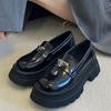 Loafers Women's Spring 2025 New Fashionable Retro Versatile High-end Thick-soled Non-slip Square Head Small Leather Shoes Tide