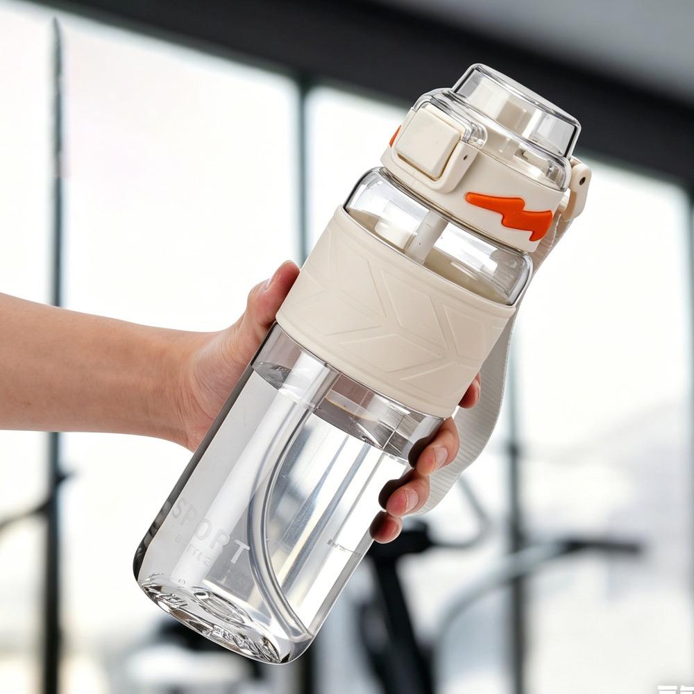 with Straw Student Water Bottle Bouncing Lid Outdoor Water Bottle Durable Fitness Kettle Outdoor