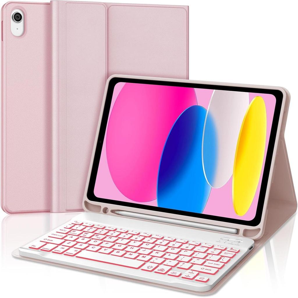 Красный чехол для планшета Xiaomi Pad 2 2025 года с магнитной задней панелью, Bluetooth-клавиатурой с подсветкой и слотом для стилуса для Redmi SE11