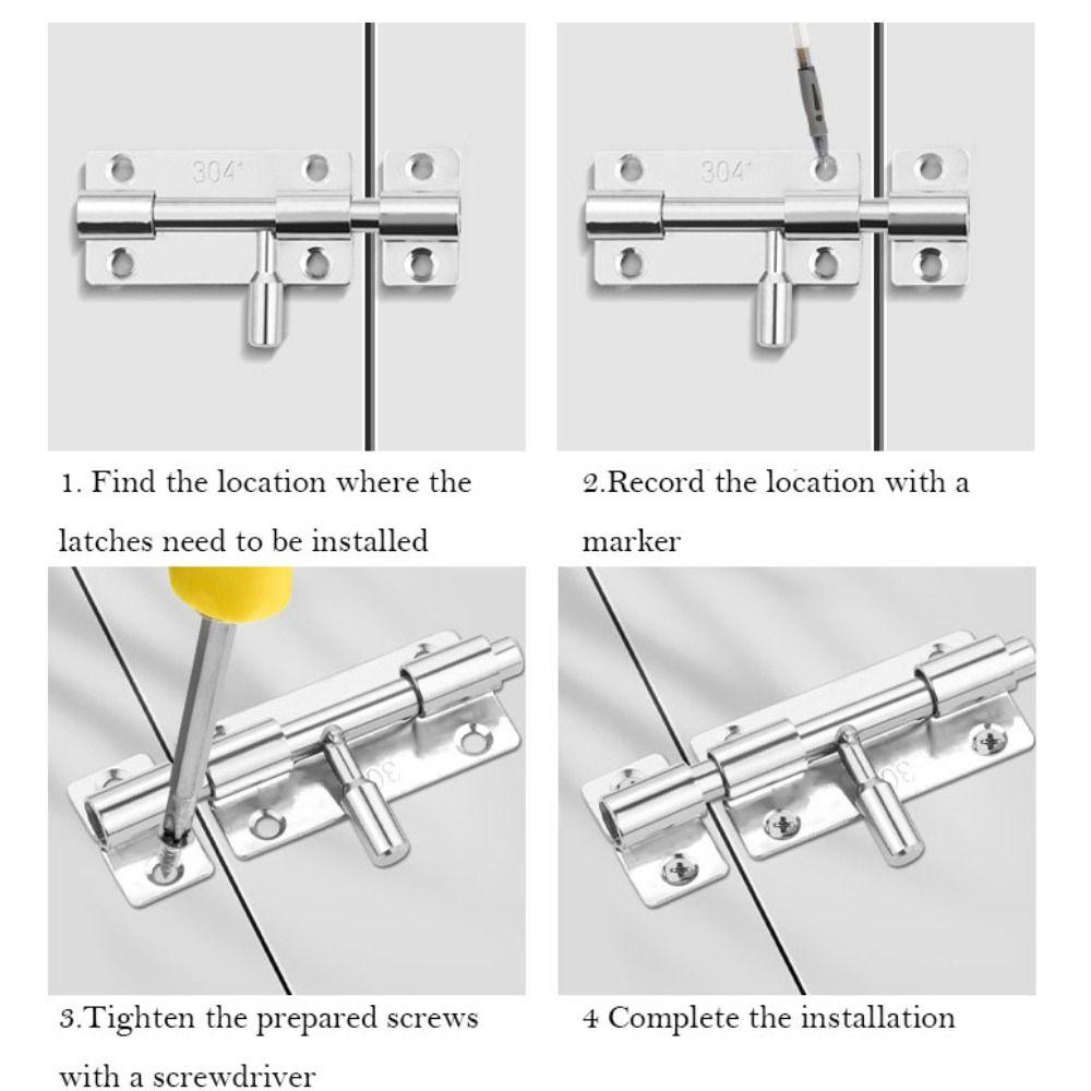 Дверной замок из нержавеющей стали, серебристый/черный, противоугонный, прочный, дверной замок для деревянной двери