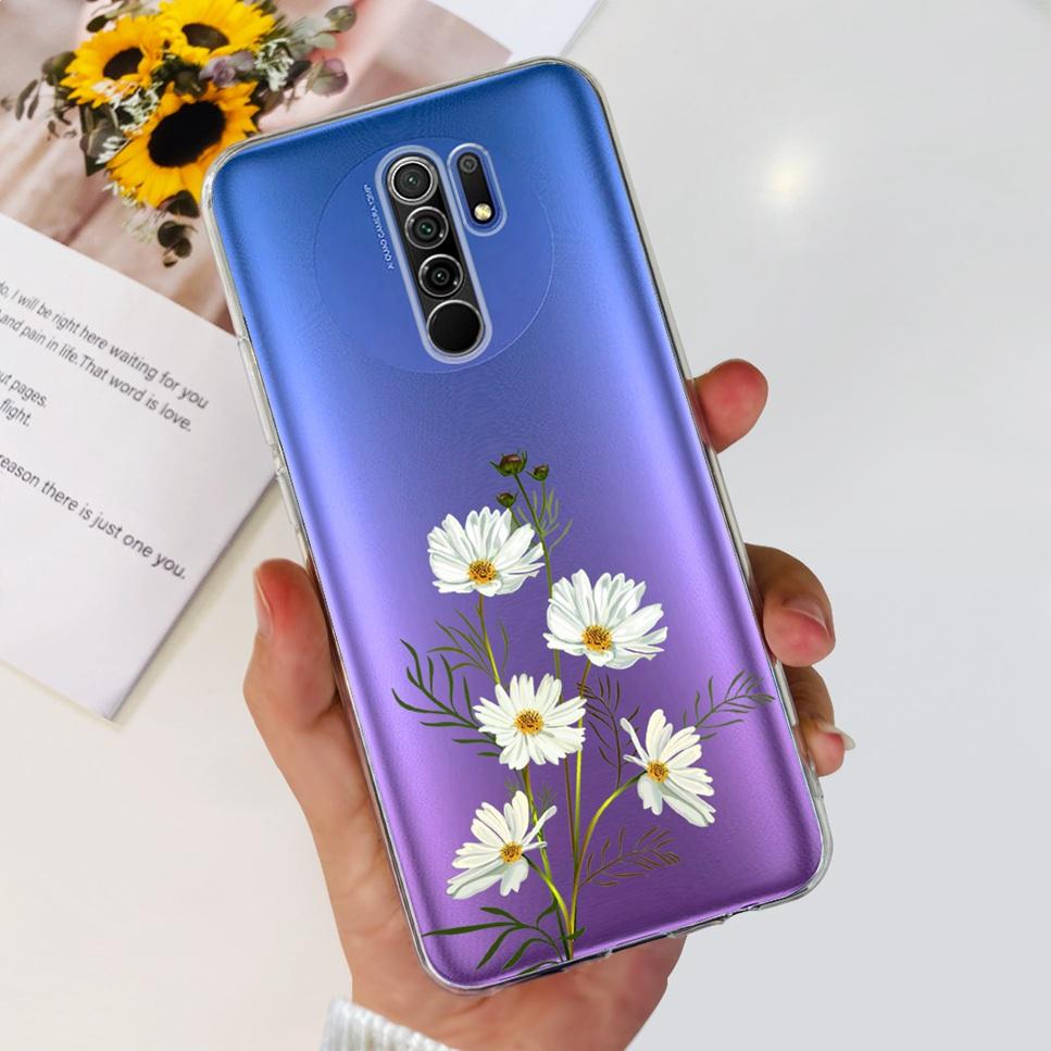 New For Xiaomi Redmi 9 Case Cute Cat Luxury Flower TPU Soft Silicone Clear Cover For Xiaomi Redmi 9 9A 9a 6.53"Bumper Phone Case