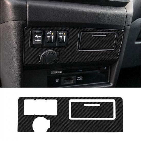 2Pcs Carbon Fiber Interior Power Outlet Cover Trim For Toyota Sienna 2015-