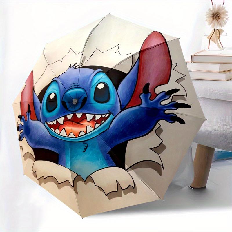 Disney Stitch,Alien,Cartoon Manual Opening and Closing Umbrella, 8-Rib Reinforced Folding Design, Lightweight