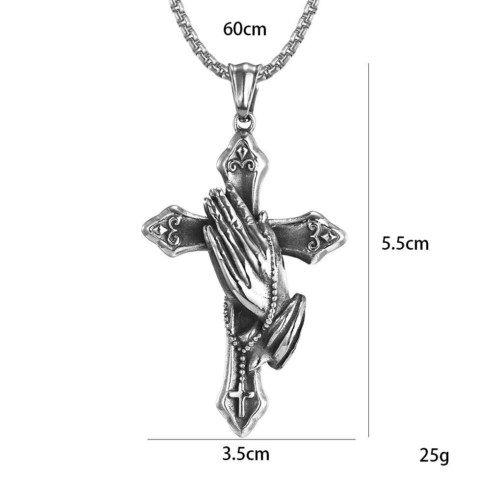 Summer Black Rhinestone Cross Jesus Pendant Choker Necklace for Women Punk Vintage Double Layers Chain Neck Boho Jewelry