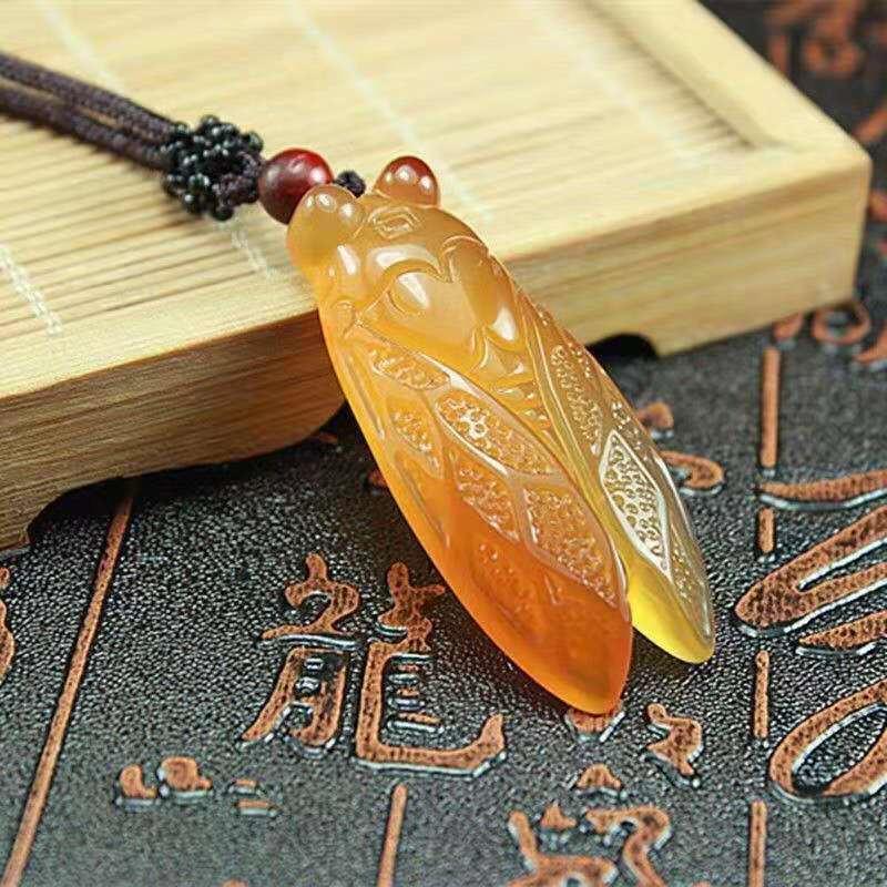 Натуральный нефрит ручной работы Know The Cicada ожерелье кулон модные ювелирные изделия аксессуары мужчины женщины удача подарки