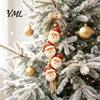 Santa Claus Decorations for Home Wooden Hanging Ornament, 2D Flat Pattern Sign with Jute Detailed Relief Holiday Hangings Rope And Bell, Vintage Door