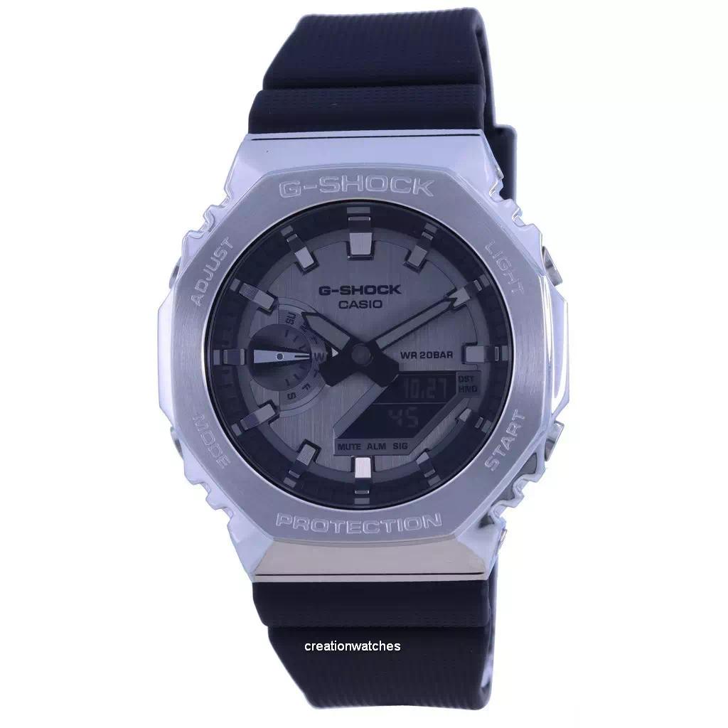 Мужские часы Casio G-Shock Metal Covered Analog Digital Resin Strap GM-2100-1A GM2100-1 200M