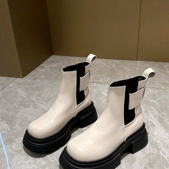 Ботинки на толстой подошве Детские осенние ботинки-сигареты Ботинки Big Head Ботинки Chelsea Short