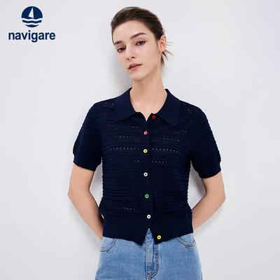 Женский вязаный кардиган с коротким рукавом
