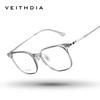 VEITHDIA Vintage Titanium Glasses Frame Retro Optical Myopia Eyeglasses for Women Men Can Be Equipped with Prescription 7306