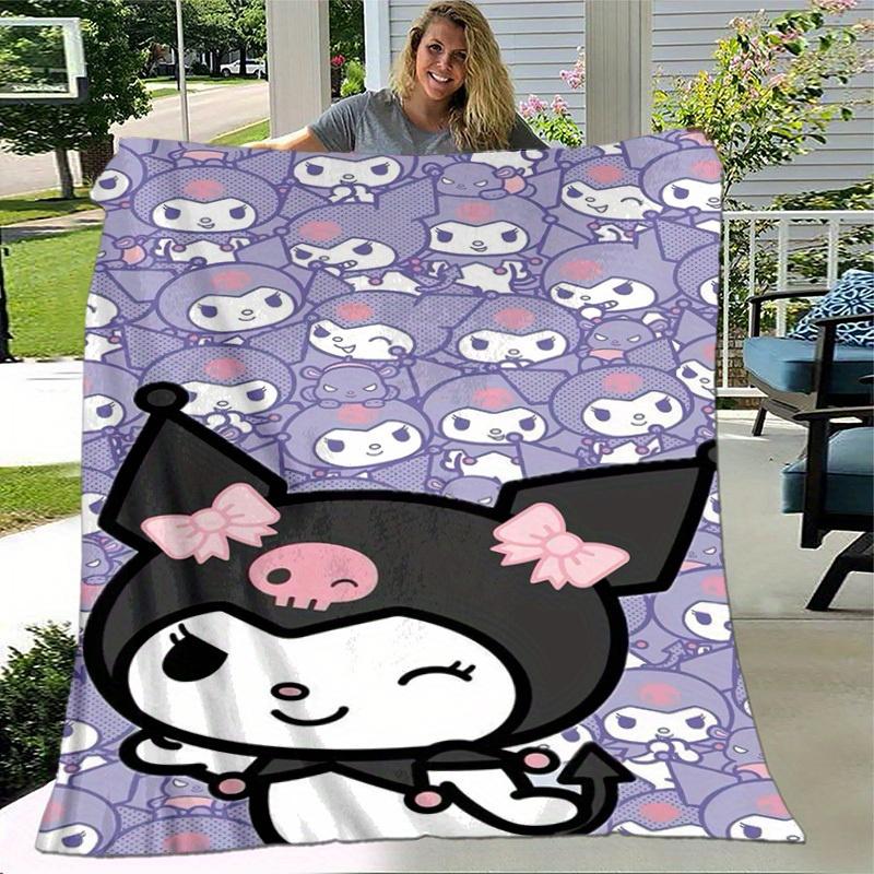 1pc. Cute Kuromi Cat Patterned Blanket - Perfect for Home, Office, Outdoor Use, Gift Idea, Suitable for Al