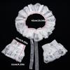Elizabethan Chiffon Ruffle Collar Cuff Sleeves for Medieval Costume Detachable for Historical Reenactments and Event