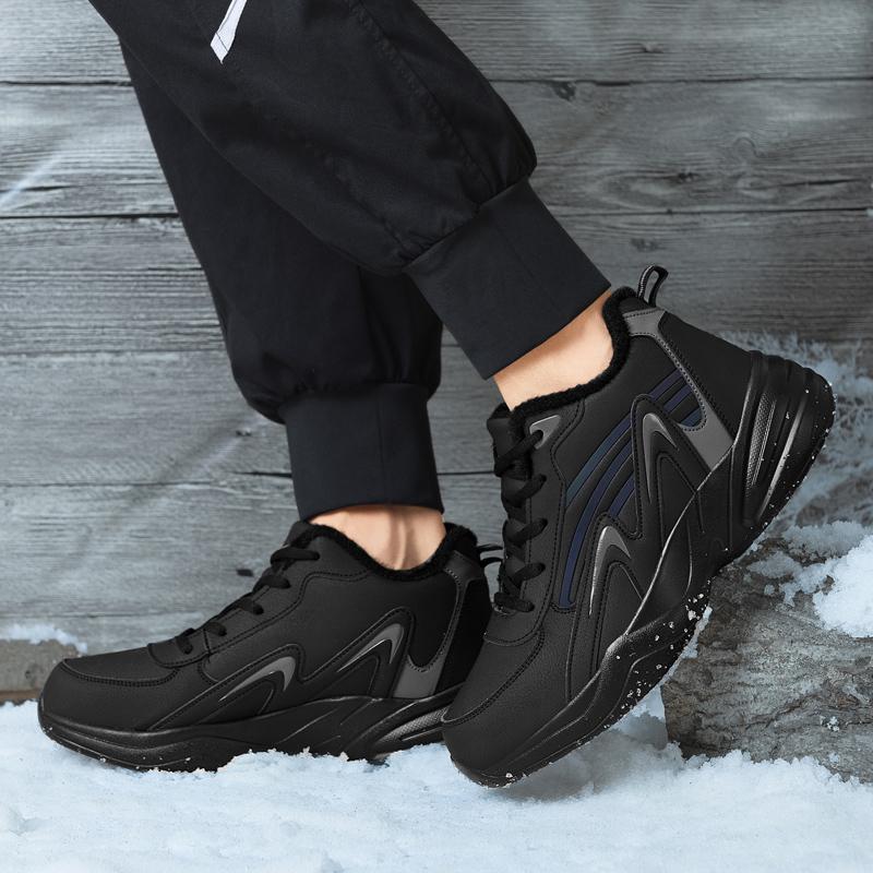 Осенне-зимняя мужская спортивная обувь большого размера плюс бархатные теплые зимние ультралегкие мужские ботинки