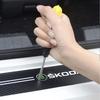 AAFM1 4pcs Car Door Threshold Carbon Fiber Scuff Plate Sticker For Skoda Octavia Kodiaq Fabia Superb Rapid Kamiq Karoq Derivati Enyaq
