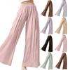 Женские свободные повседневные пляжные брюки с высокой талией и широкими штанинами