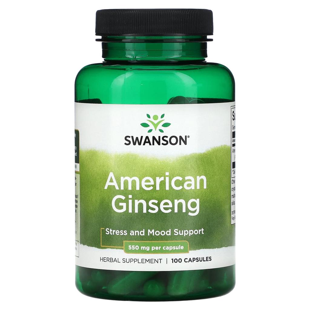 Swanson American Ginseng, 550 Mg, 100 Capsules