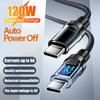 120 Вт USB Type C кабель со светодиодным дисплеем сверхбыстрые зарядные кабели USB A/USB C на Type-C кабель передачи данных для iPhone Samsung Xiaomi