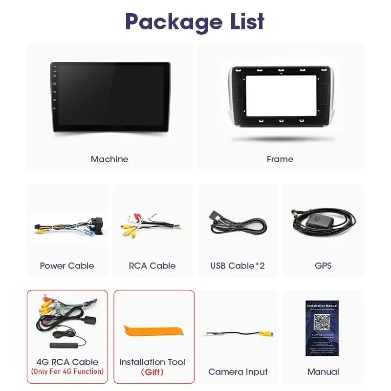 Autoradio sans fil Carplay pour Peugeot 2008 208 2012-2018 lecteur vidéo multimédia stéréo 2Din stéréo Navigation DVD unité principale