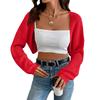 Women's Fashion Shawl-Style Knit Short Jacket Solid Color Cardigan Top