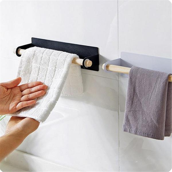 Self-adhesive Roll Paper Kitchen Holder Towel Storage Rack Cabinet Shelf Bathroom Hanging