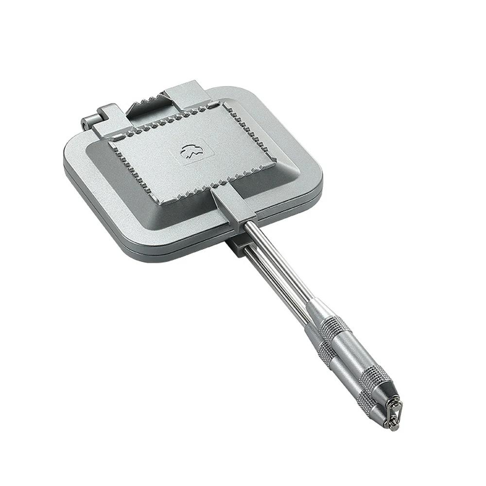 Противень для выпечки сэндвичей и кексов на открытом воздухе со съемной ручкой, зажимной лоток для завтрака на пикнике, двухсторонняя машина для выпечки сэндвичей.