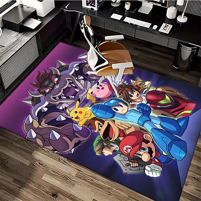 1pc Mario, Pikachu, Kirby, Mega Man, Donkey Kong, Link, Samus Aran Chair Mat, Office Rug - Non-Slip Carpet for Home Decor, Living Room, Bedroom, Game