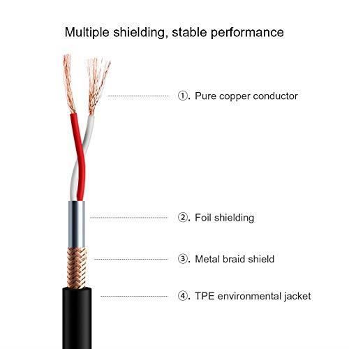 Nuosiya câble xlr mâle vers femelle pour microphone 2m-6ft 10 colors