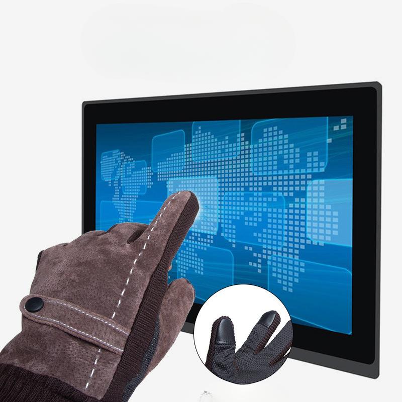 Зимние велосипедные теплые перчатки с плюшем для мужчин, сенсорный экран, натуральная кожа, свиная кожа, мотоциклетные перчатки, уличные велосипедные ветрозащитные утолщенные