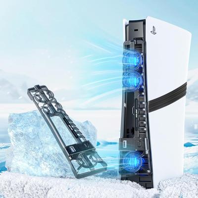 Охлаждающий вентилятор для PS5 pro Охлаждающий вентилятор для PS5 slim с новой регулировкой скорости ветра для PS5 Светодиодная подсветка USB в комплекте Автоматическое определение температуры с низким уровнем шума