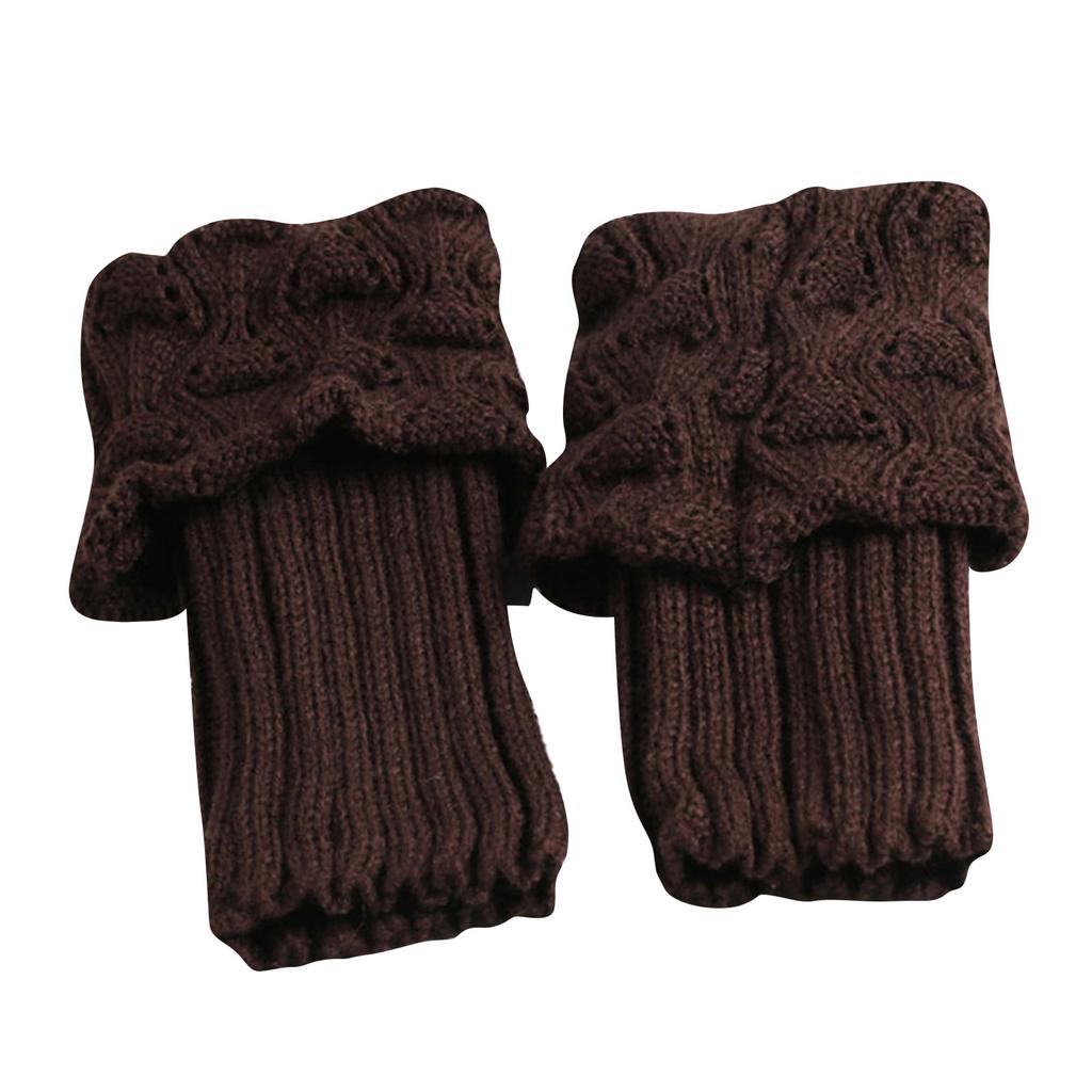 1 пара женских вязаных крючком манжет для ботинок Весенние короткие носки Топперы Женские вязаные крючком Эластичные гетры для голени