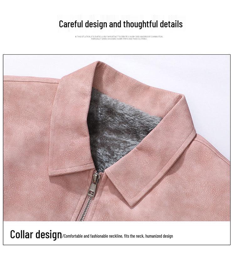 Мужская ретро куртка из ПУ кожи с флисовой подкладкой - Теплая, Модная, Утепленная, Стильная, Универсальная, Большого размера