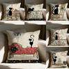 Мультяшный маленький черный кот милый Наволочка pillowcase, двусторонняя печать, диванная подушка, подушка для изголовья кровати