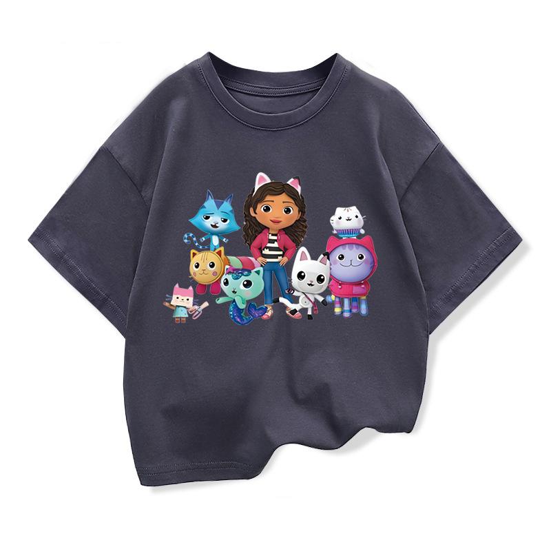 Casual Children's Clothing Fashion Short Sleeve Comfortable Crew Neck Print T-Shirts Girls