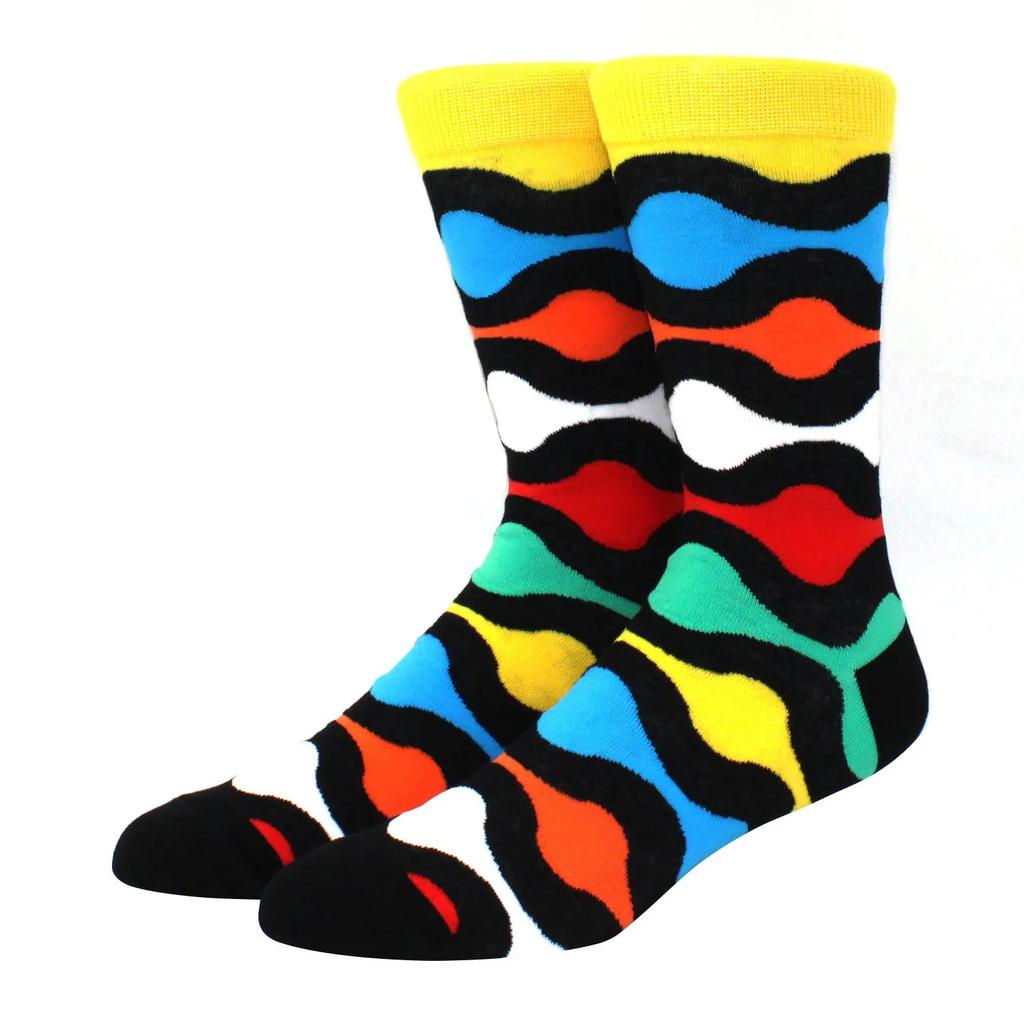 Большие размеры Новые модные носки Happy Funny Couple с забавным персонализированным мультяшным жаккардом Длинные хлопковые носки-трубы