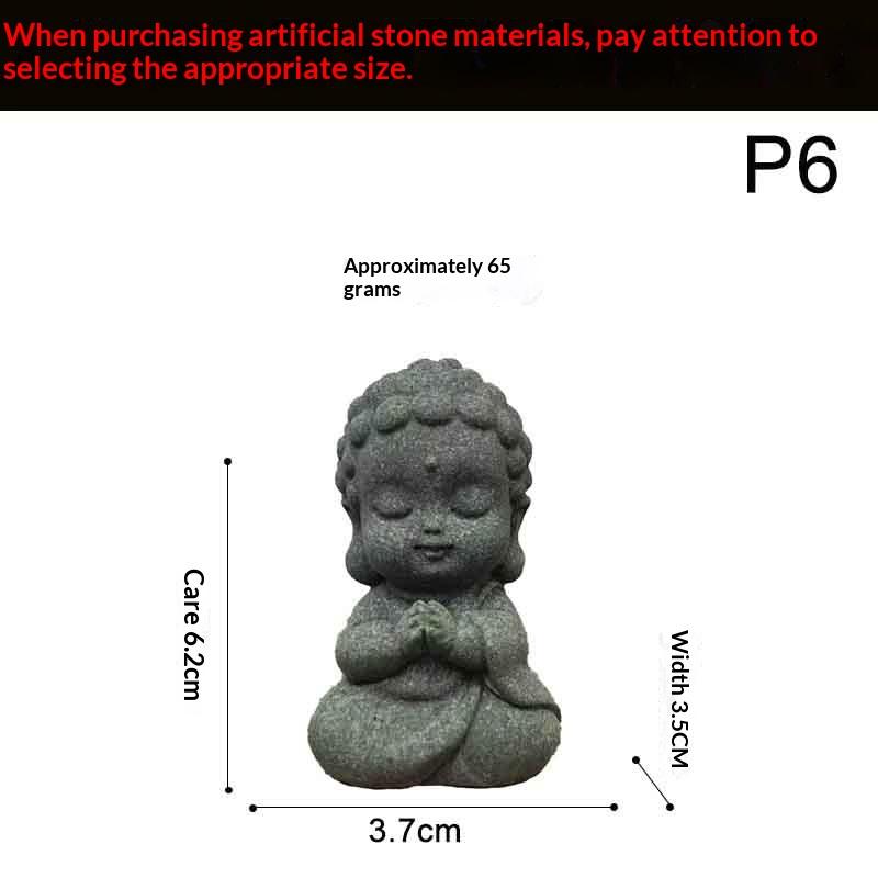 Статуя Будды в китайском стиле, милые фигурки маленьких монахов, ландшафтный дизайн с мхом для аквариума, дзен, восточная эстетика, украшение для сада