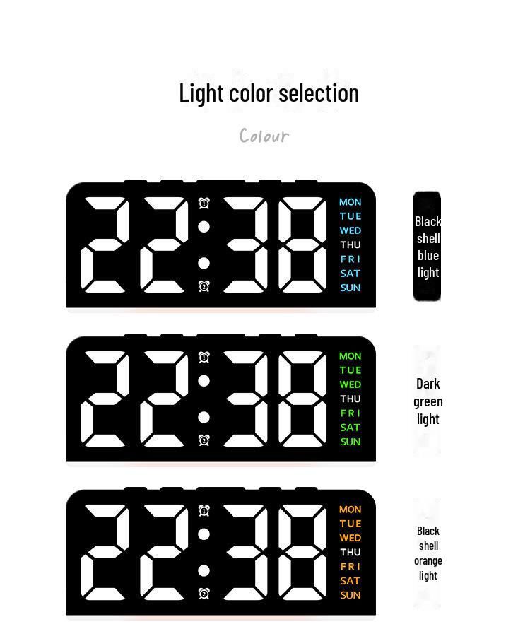 Трансграничные светодиодные цифровые часы GH8033: Большой дисплей, дата, многофункциональный будильник и подсветка