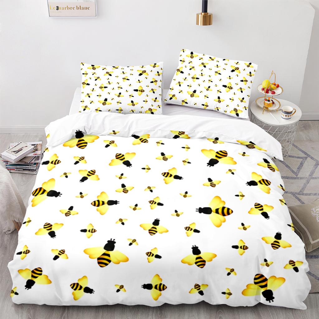 Home Textile Bee Quilt Cover Digital Printing Three-Piece 3D