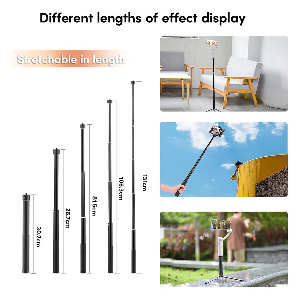 Выдвижная палка для селфи, легкие литые палки для экшн-камер OM4SE Mobile6, удлинительная палка 30,2~131 см